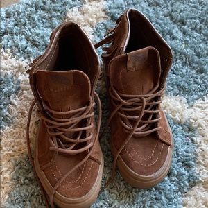 Suede vans with tassels